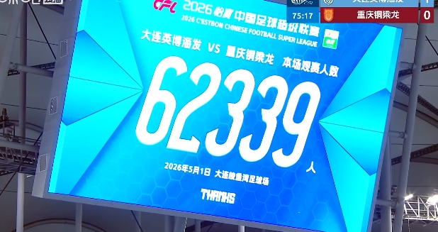 62339人！英博主場創梭魚灣上座紀錄，中超歷史第三